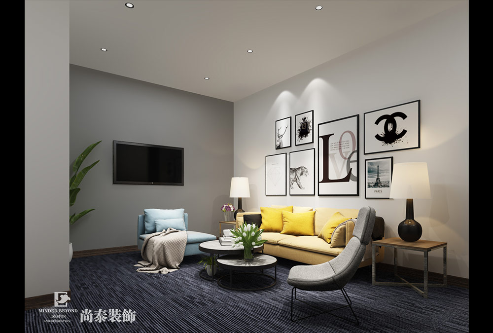 深圳寶安西鄉(xiāng)電子科技公司辦公室設(shè)計效果圖