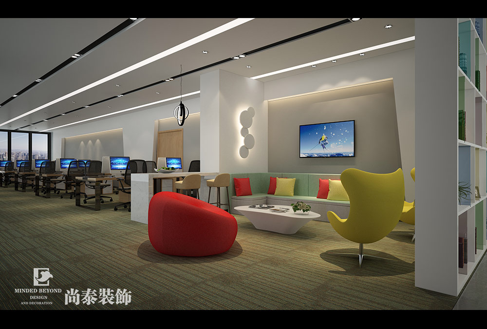 深圳羅湖中設(shè)廣場電商公司辦公室裝修效果圖