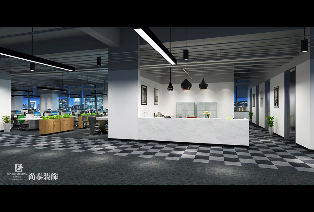 深圳龍崗坂田咨詢(xún)服務(wù)公司辦公室裝修效果圖