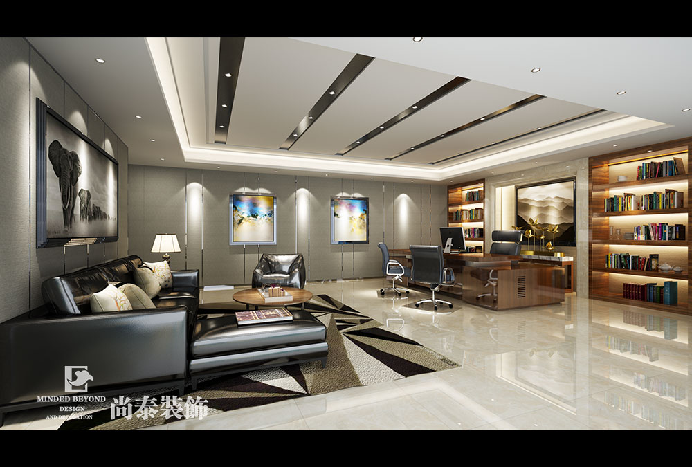 深圳福田車(chē)公廟建筑公司辦公室裝修效果圖