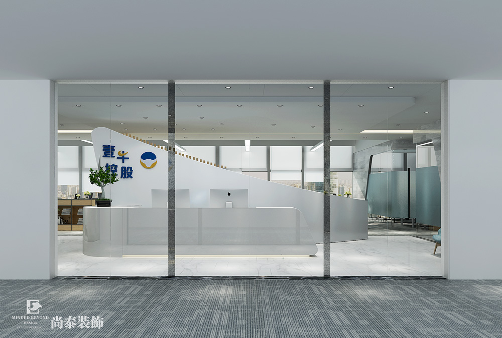 深圳福田金地中心大廈控股公司簡約辦公室設(shè)計