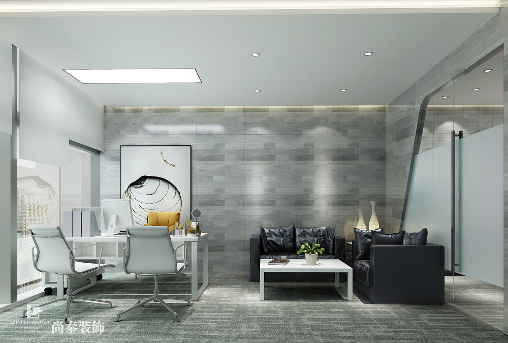 深圳福田金地中心大廈控股公司簡約辦公室設(shè)計