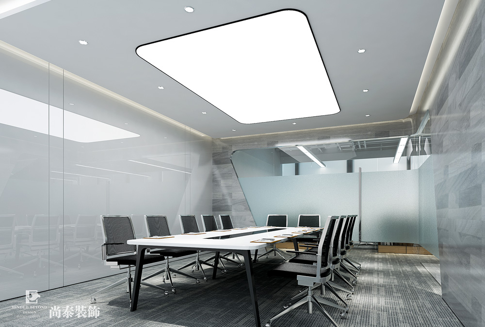 深圳福田金地中心大廈控股公司簡約辦公室設(shè)計