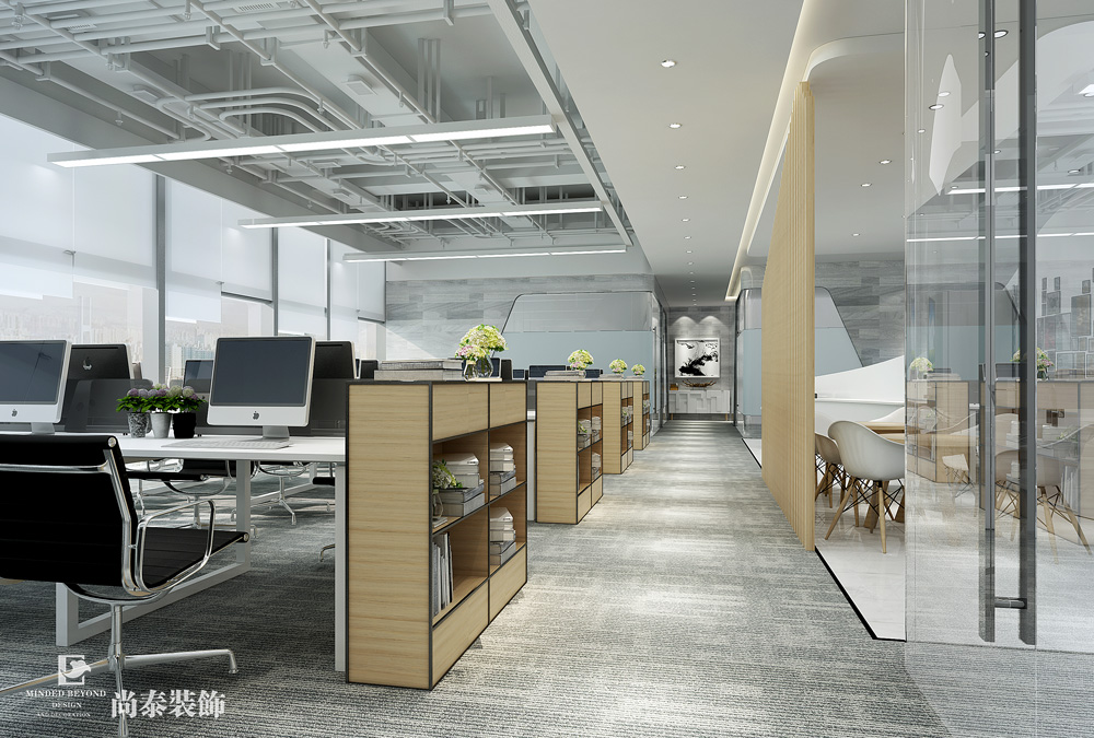 深圳福田金地中心大廈控股公司簡約辦公室設(shè)計