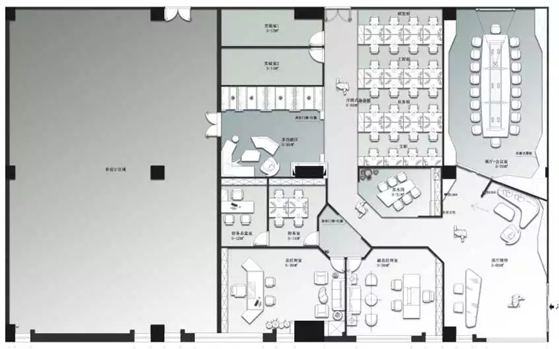 辦公室裝修設(shè)計(jì)原平面規(guī)劃圖