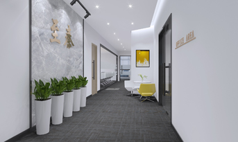 精密科技公司辦公空間裝修設計，黑白科技別具一格