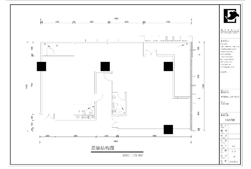 辦公室裝修原始結(jié)構(gòu)圖