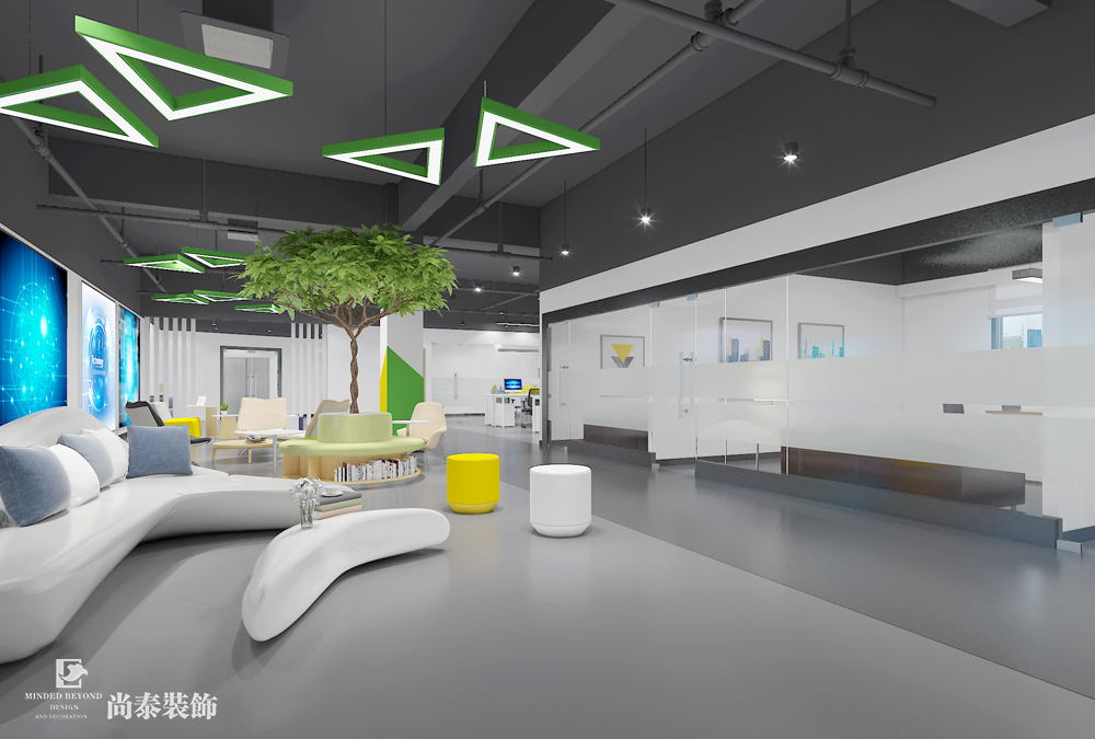 深圳寶安區(qū)西鄉(xiāng)西灣智科技公司辦公室裝修效果圖