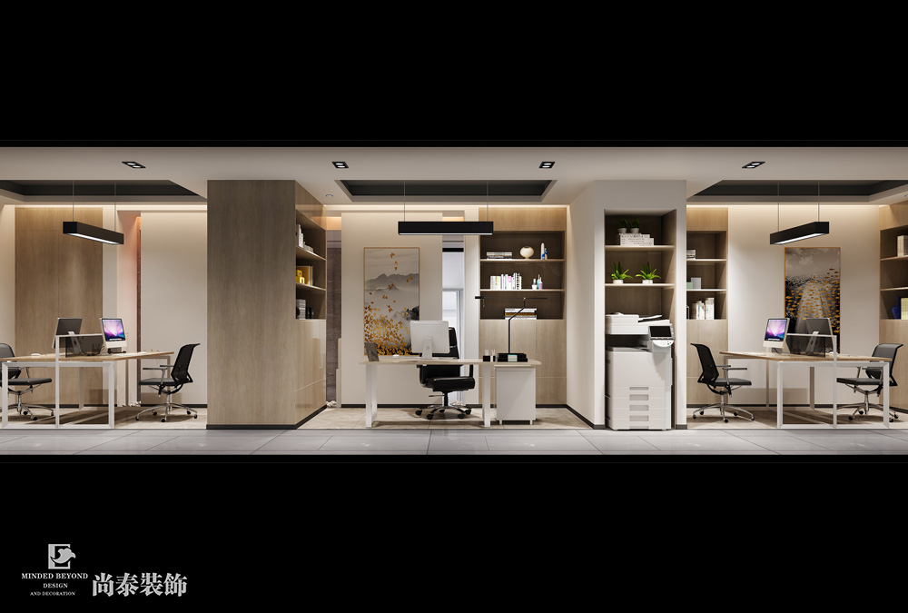 中式辦公室裝修效果圖