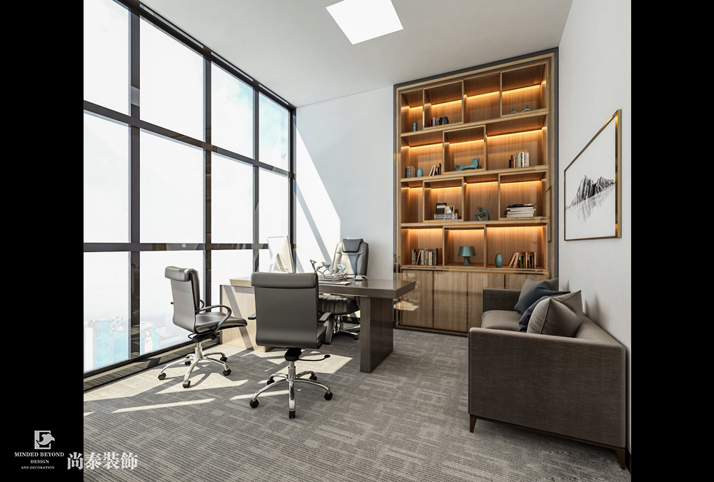 廣州黃埔港航中心貿(mào)易公司辦公室設(shè)計(jì)效果圖