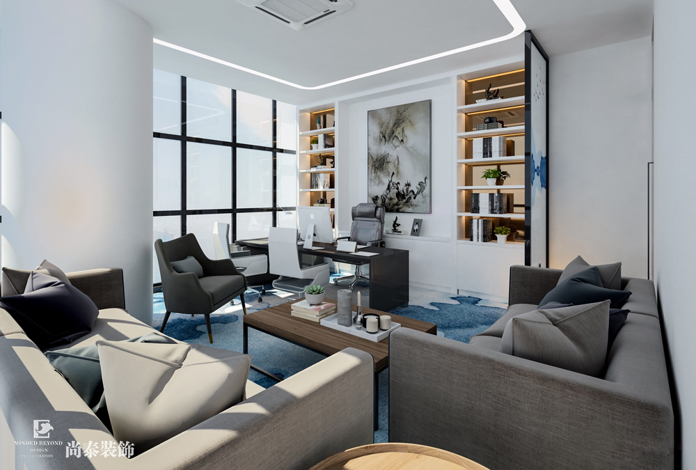 廣州黃埔港航中心貿(mào)易公司辦公室設(shè)計(jì)效果圖