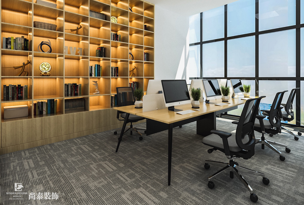 廣州黃埔港航中心貿(mào)易公司辦公室設(shè)計(jì)效果圖