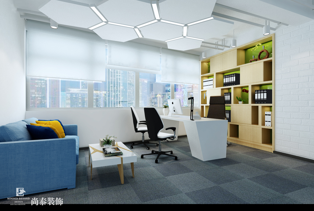 文化傳媒經(jīng)理辦公室裝修效果圖