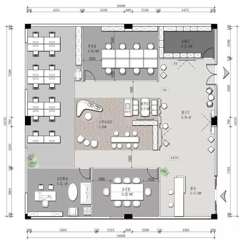 辦公室設(shè)計彩圖