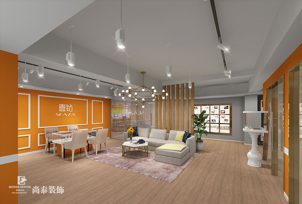 深圳羅湖科技大廈珠寶展廳辦公室設(shè)計(jì)裝修