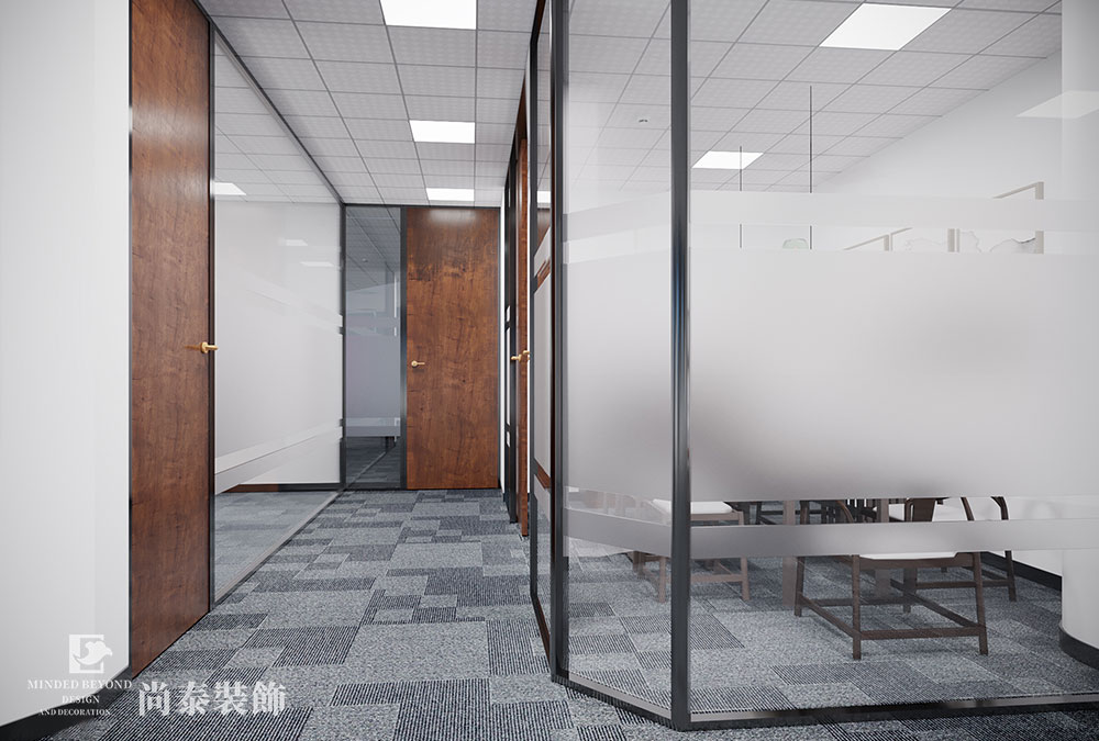 廣州黃埔200㎡物流公司現(xiàn)代風辦公室裝修效果圖