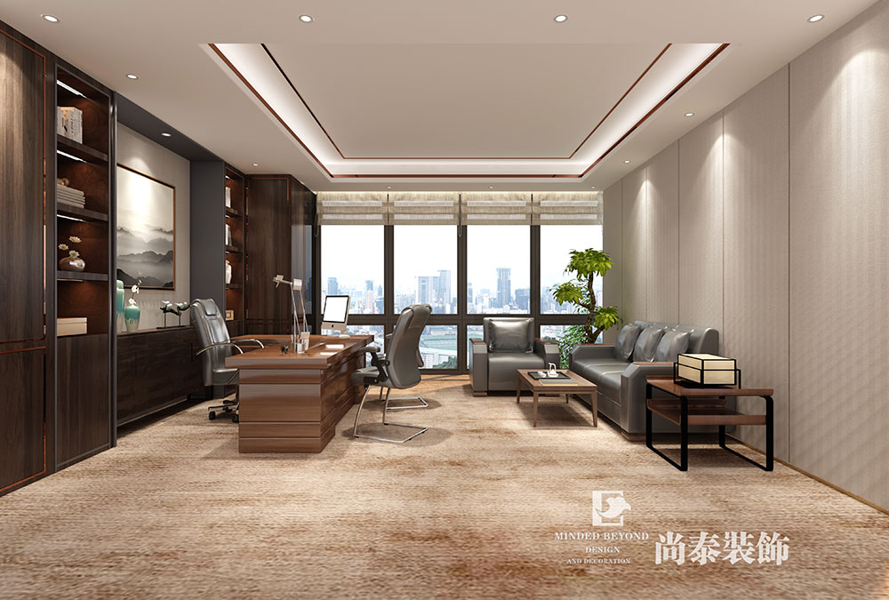 深圳南山金融大廈投資公司辦公室裝修設(shè)計(jì)效果圖