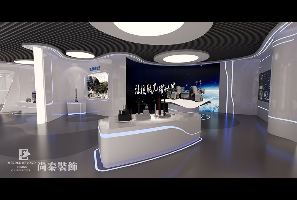 深圳龍崗?fù)还I(yè)區(qū)300平展廳設(shè)計裝修效果圖