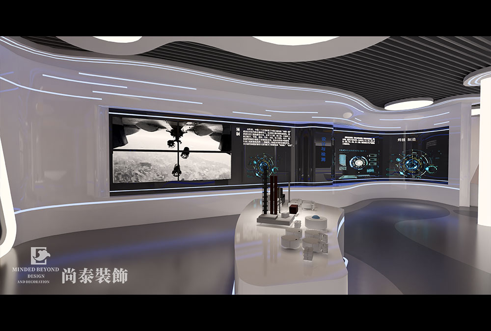 深圳龍崗?fù)还I(yè)區(qū)300平展廳設(shè)計裝修效果圖