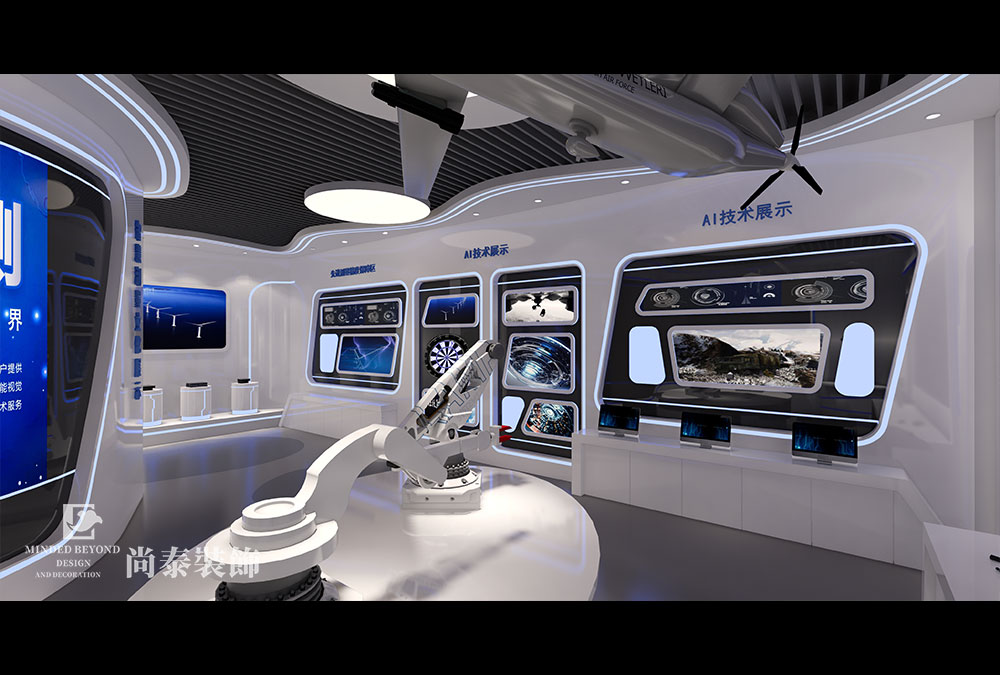 深圳龍崗?fù)还I(yè)區(qū)300平展廳設(shè)計裝修效果圖