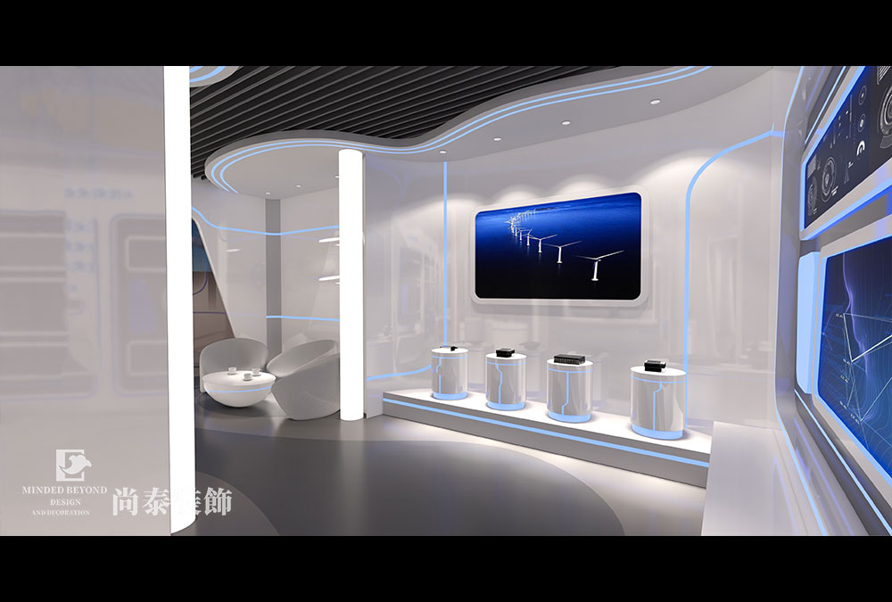 深圳龍崗?fù)还I(yè)區(qū)300平展廳設(shè)計裝修效果圖