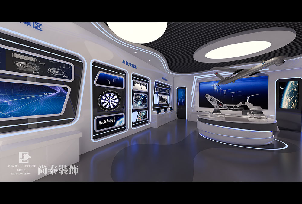 深圳龍崗?fù)还I(yè)區(qū)300平展廳設(shè)計裝修效果圖