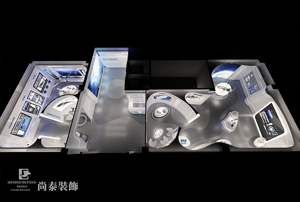 深圳龍崗?fù)还I(yè)區(qū)300平展廳設(shè)計裝修效果圖