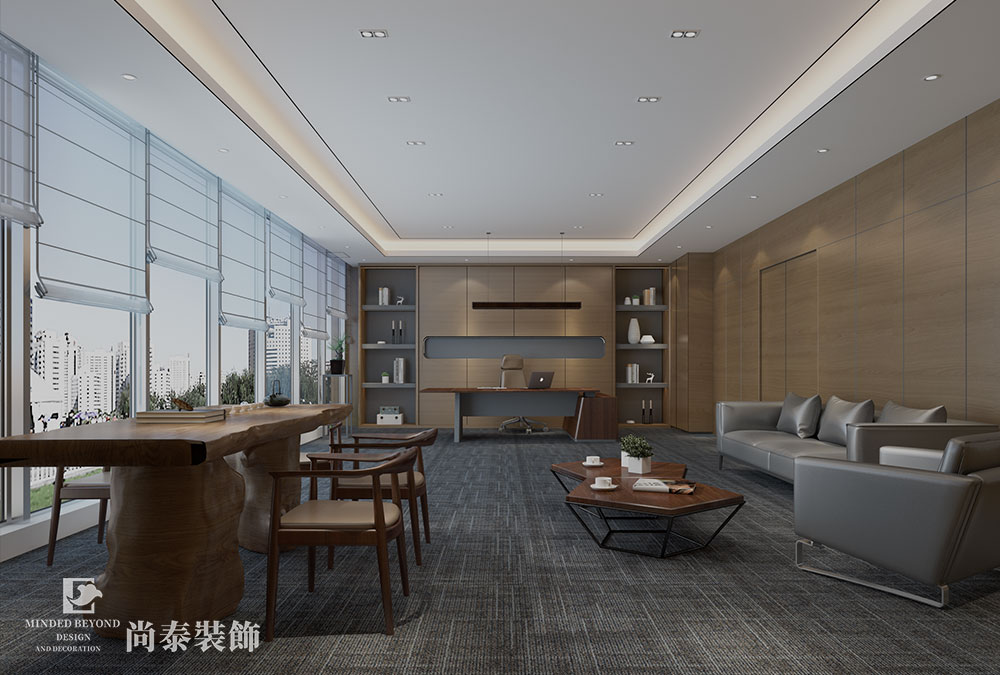 湖南永州市400平簡約電子科技公司辦公室設(shè)計