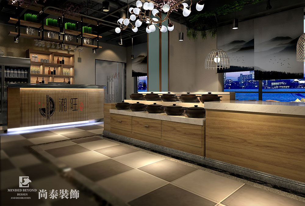 餐飲店收銀區(qū)裝修效果圖