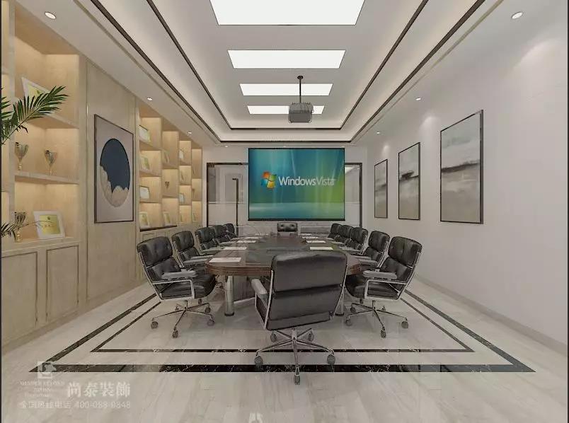 高端中式辦公室會議室裝修效果圖