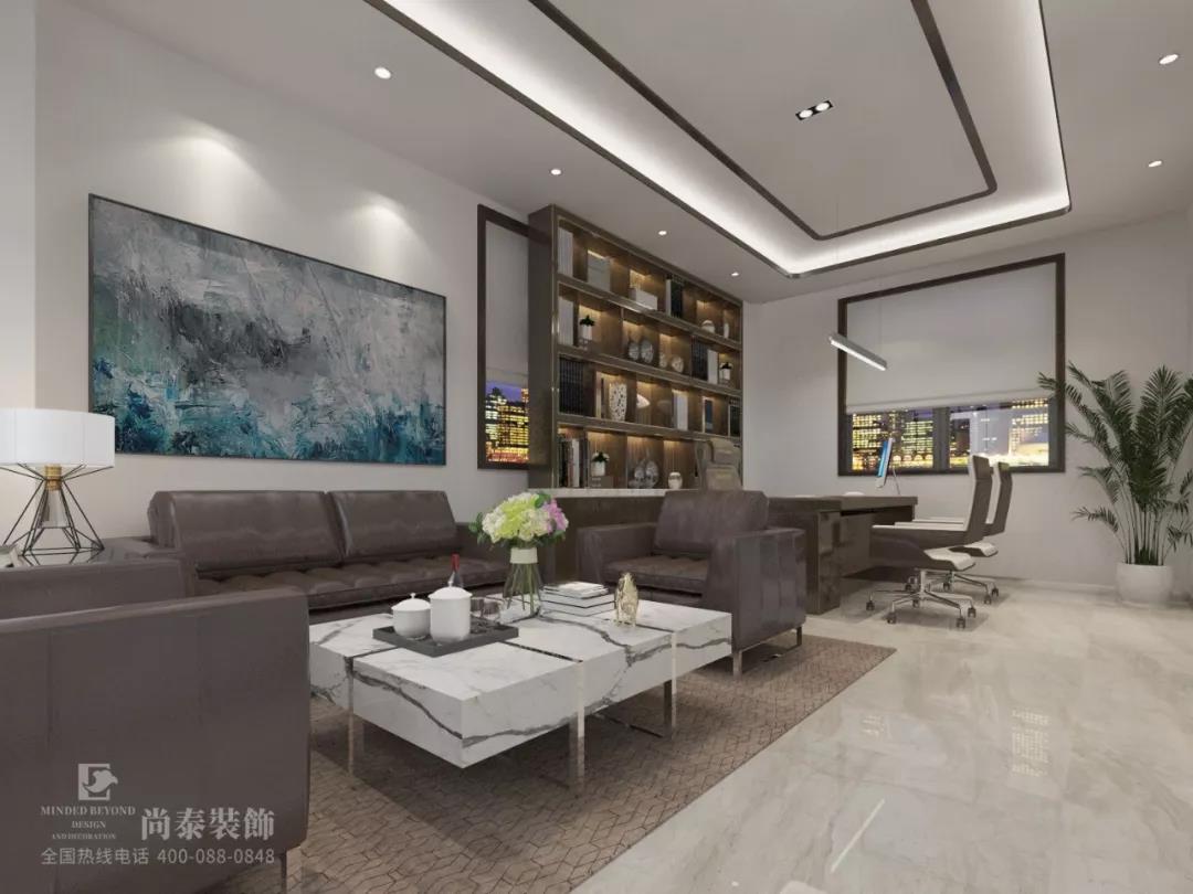 高端中式辦公室董事長辦公室裝修效果圖