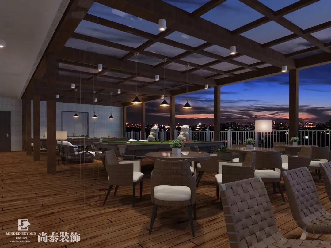 高端中式辦公室樓頂裝修效果圖