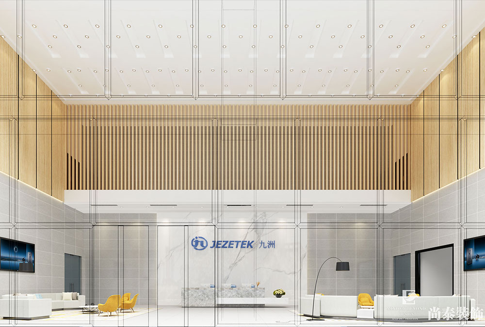 深圳龍崗九洲工業(yè)園高科技公司辦公展廳設(shè)計(jì)裝修效果圖