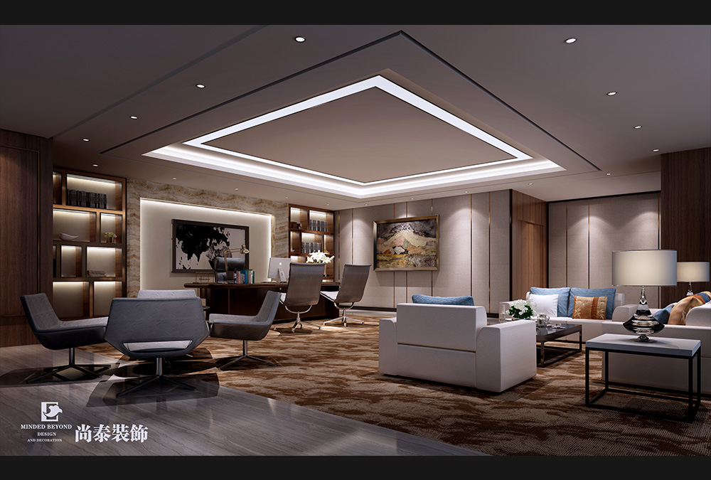 深圳南山后海中洲控股金融公司辦公空間裝修效果圖