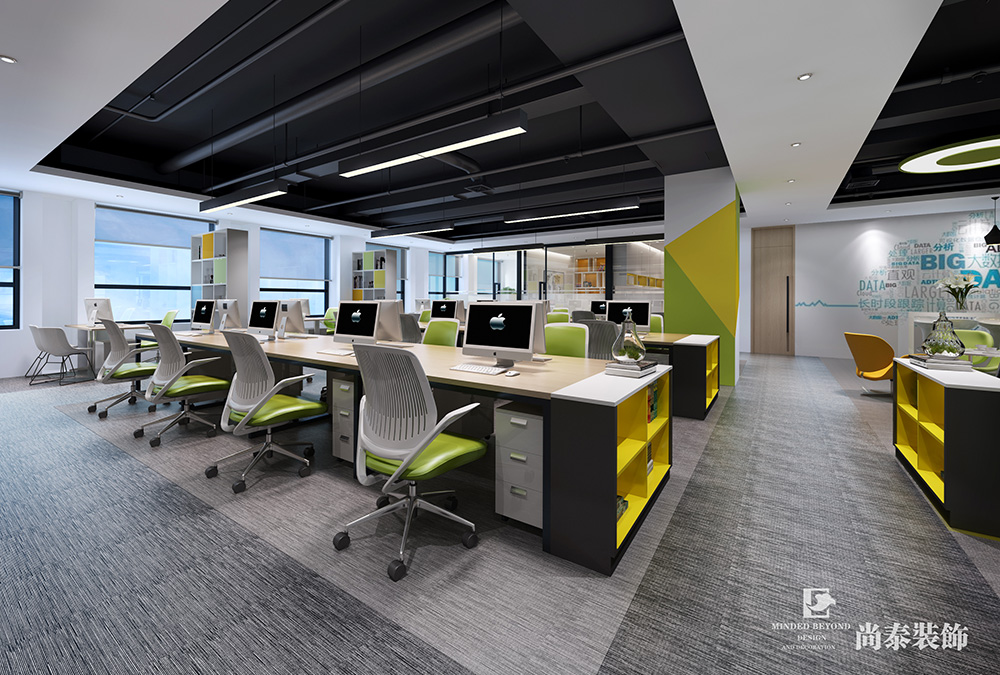 深圳南山留學生創(chuàng)業(yè)大廈科技數(shù)據(jù)公司辦公室裝修效果圖
