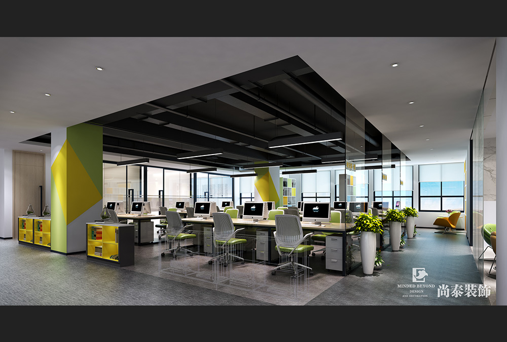 深圳南山留學生創(chuàng)業(yè)大廈科技數(shù)據(jù)公司辦公室裝修效果圖