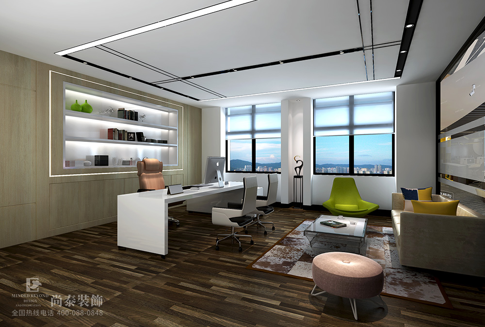 深圳南山留學生創(chuàng)業(yè)大廈科技數(shù)據(jù)公司辦公室裝修效果圖