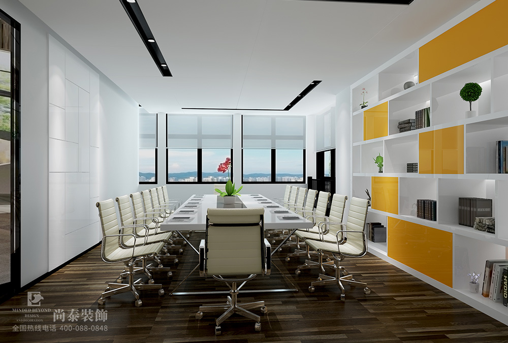 深圳南山留學生創(chuàng)業(yè)大廈科技數(shù)據(jù)公司辦公室裝修效果圖