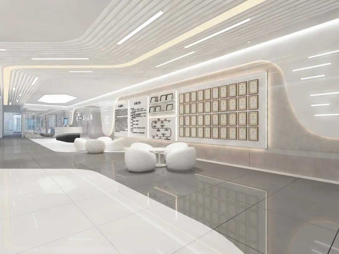 科技公司辦公室過(guò)道裝修效果圖