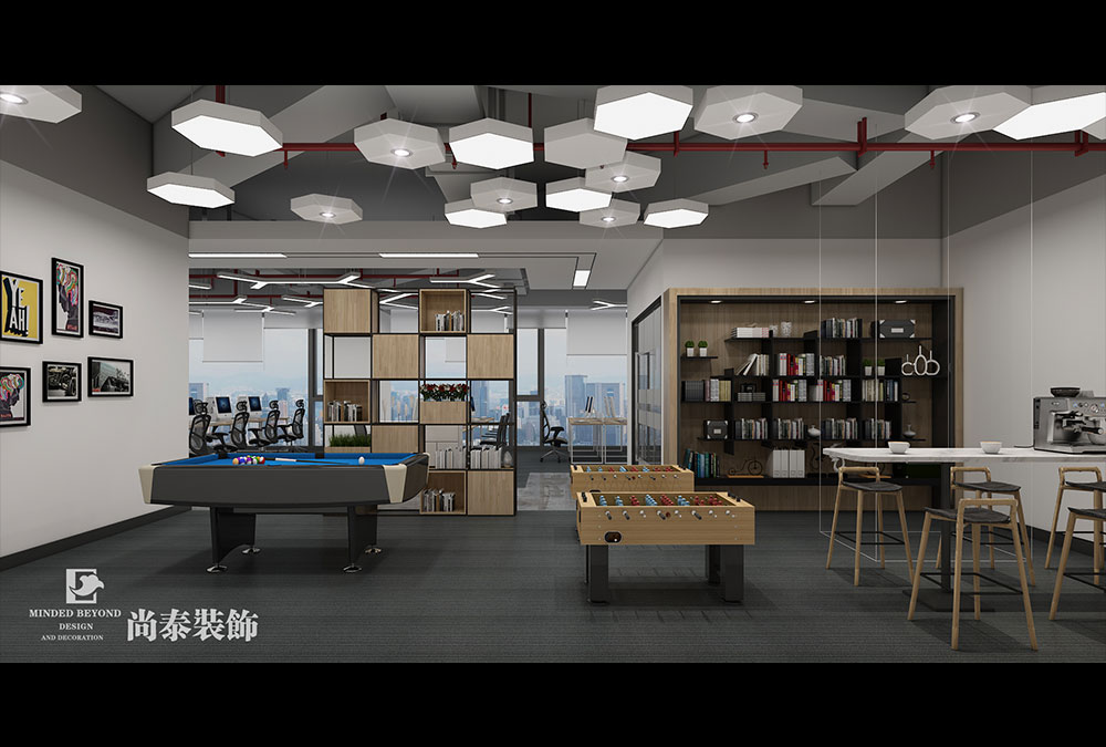 深圳南山前海區(qū)塊鏈科技公司辦公室裝修效果圖