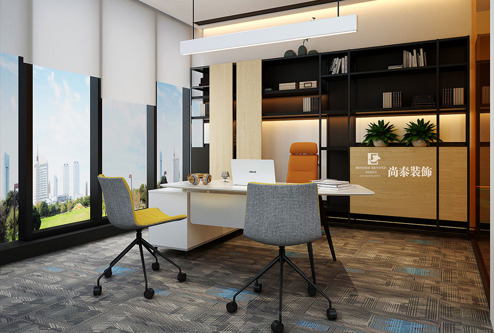 深圳前?；鹦℃?zhèn)金融科技公司辦公室設(shè)計效果圖 