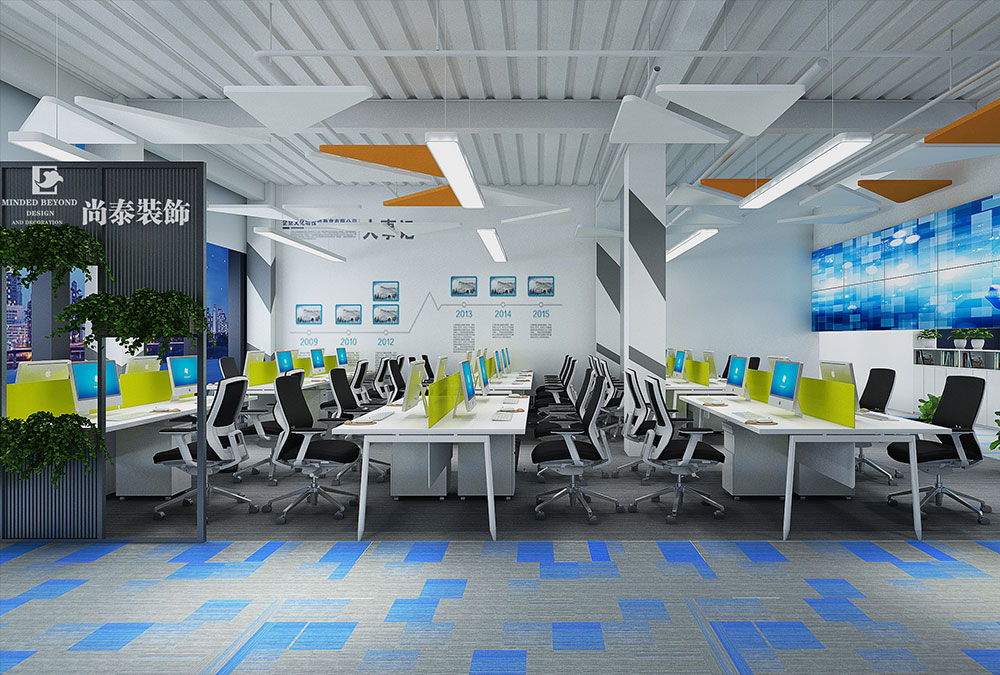 深圳前?；鹦℃?zhèn)金融科技公司辦公室設(shè)計效果圖 