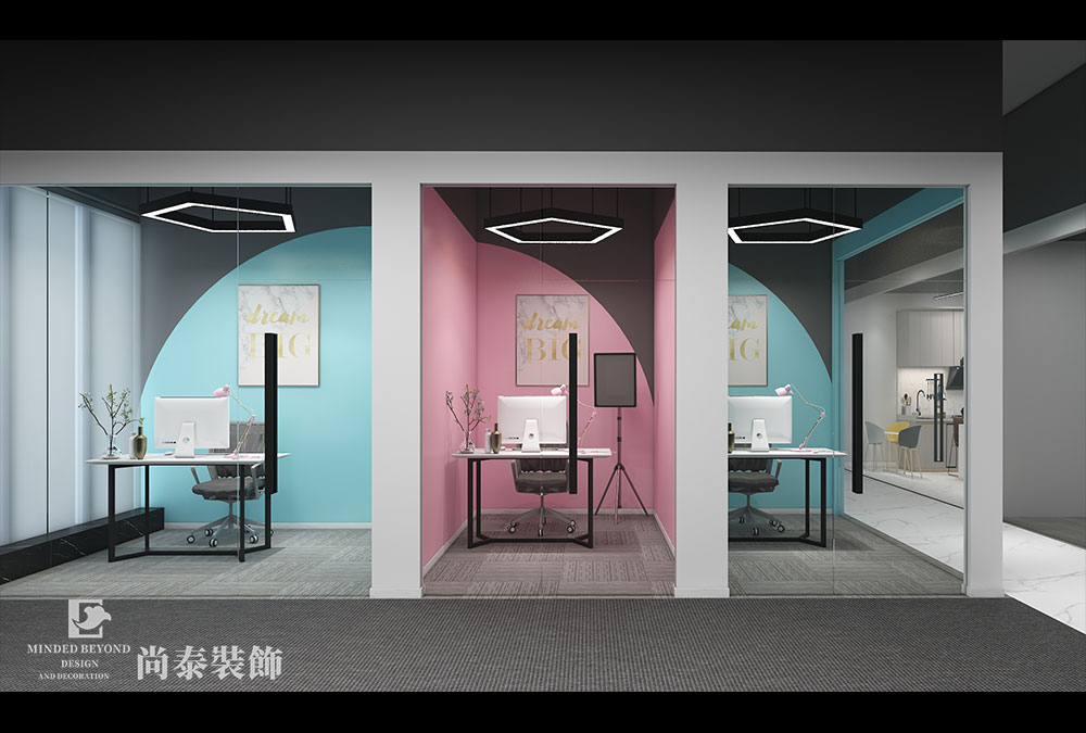 深圳龍崗平湖康利城電商直播公司辦公室設(shè)計(jì)效果圖