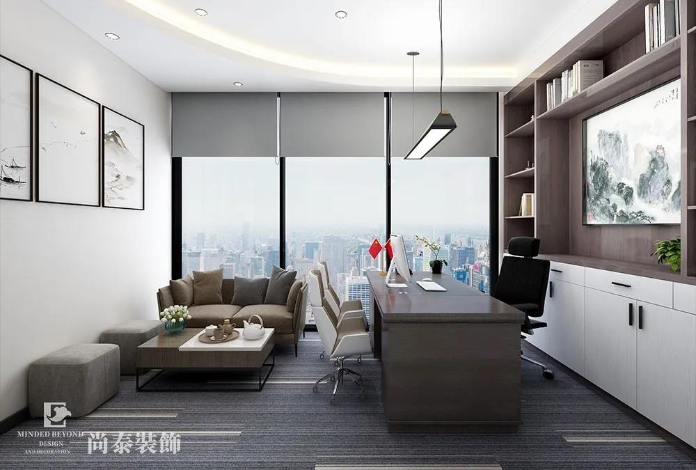 100平米科技公司董事長辦公室設計