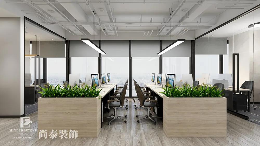 100平米科技公司辦公室開放辦公區(qū)設計