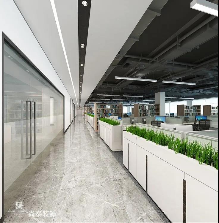 機(jī)器人科技公司辦公室開放辦公空間裝修效果圖