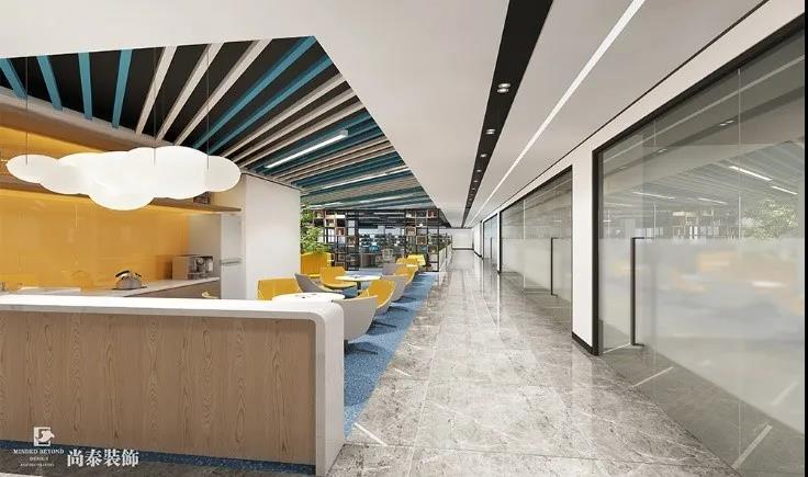 機(jī)器人科技公司二層辦公室休閑空間裝修效果圖