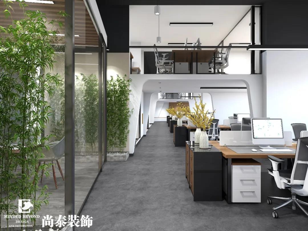 商貿(mào)公司開(kāi)放辦公區(qū)裝修效果圖