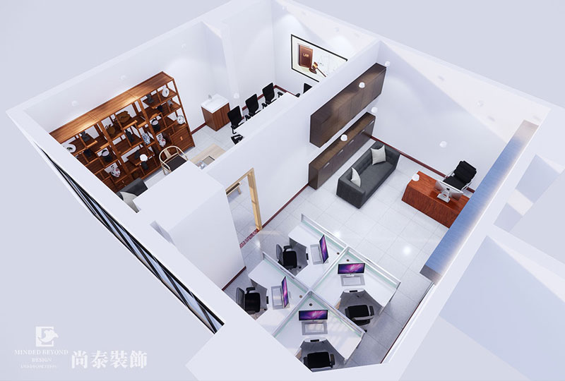 現代小辦公室裝修設計效果圖