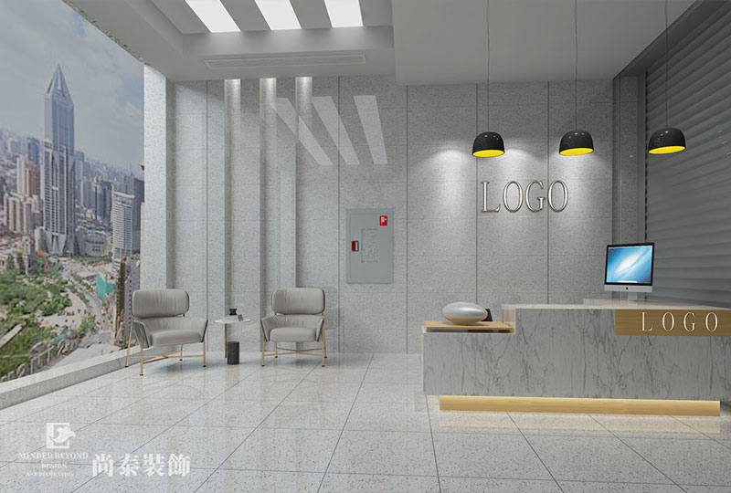 辦公室前臺裝修設(shè)計效果圖